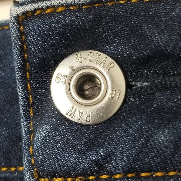 G-Star Raw Dark Wash Blue Cotton Blend Denim Pencil Jean Skirt Pockets Classic - Picture 2 of 9